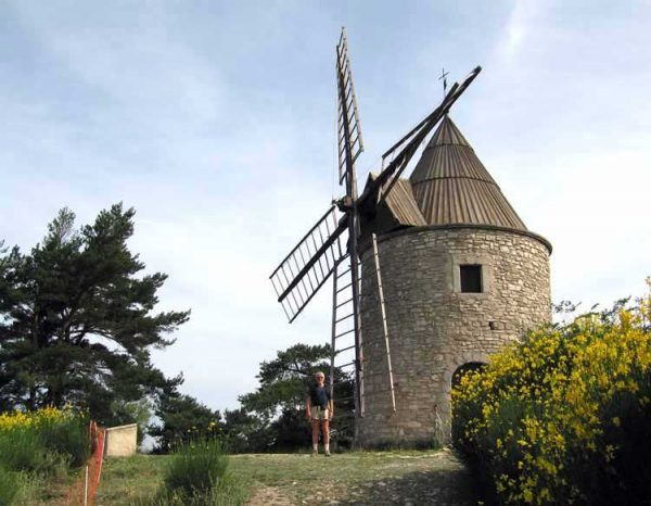Walking in France: Montfuron's main attraction, a restored windmill