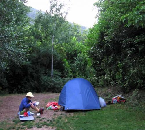 Walking in France: A cold start in the camping ground, Saint-Germain-de-Calberte