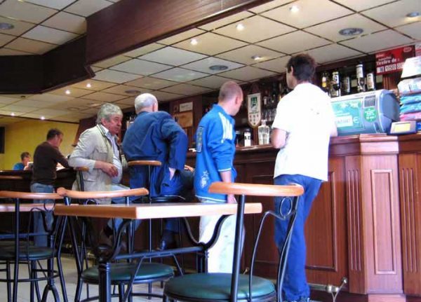 Walking in France: Some locals in the bar, Lafrançaise