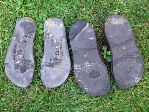 Walking in France: Jenny's sandals and shoes - will they last another 40 km?