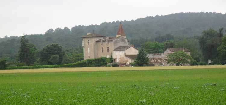 Walking in France: The fortified farm of Cauderoue with the enormous forestry project beyond