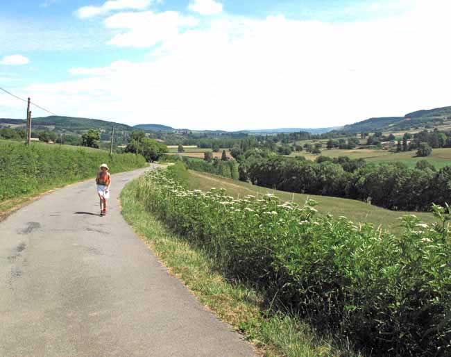 Walking in France: Slowly coming up the hill after leaving Clermain