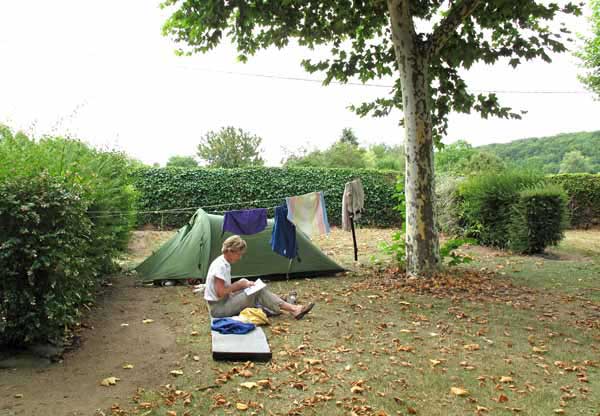 Walking in France: Writing the diary back in the camping ground