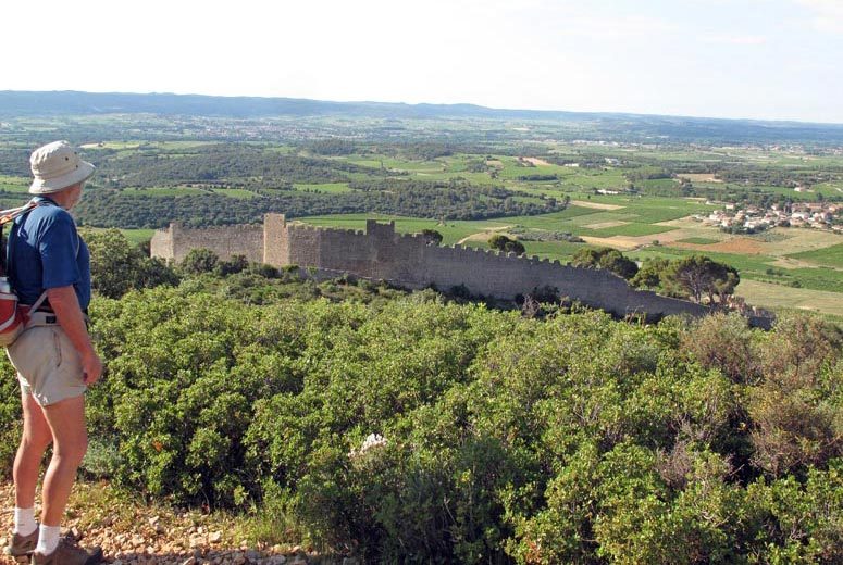 Walking in France: The fort of le Castellas, with Montpeyroux in the distance