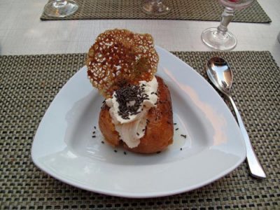 Walking in France: To finish a lovely meal, a rum baba
