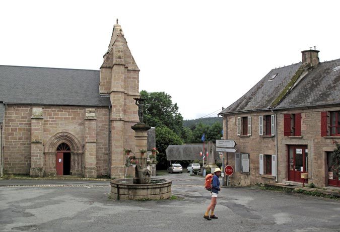 Walking in France: The main square of Faux-la-Montagne