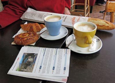 Walking in France: Second breakfast in Genolhac
