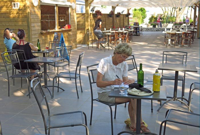 Walking in France: Apéritifs and diary writing on the terrace