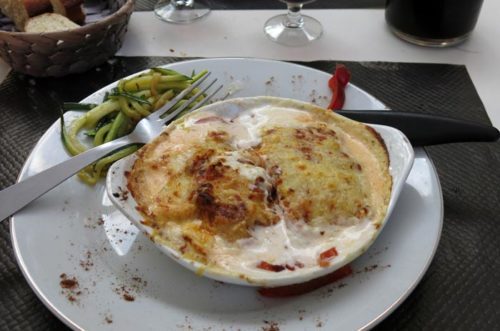 Walking in France: And one of our mains, the lasagne
