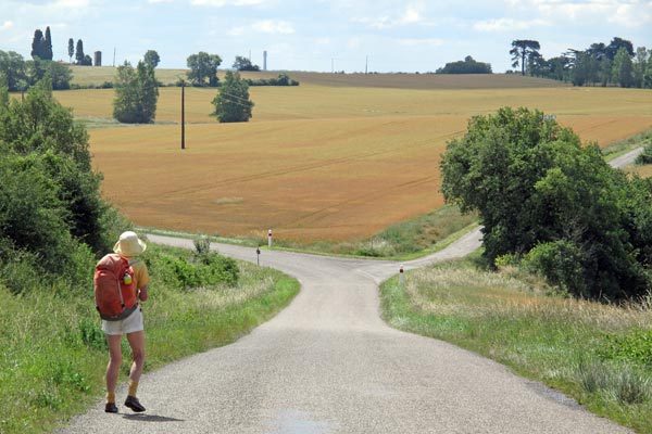 Walking in France: Finally a sunny day and only ten more kilometres to Auch, the end of our walk