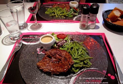 Walking in France: Followed by steaks with green beans