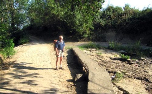 Walking in France: Crossing a dry ford