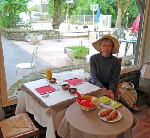 Walking in France: About to attack breakfast