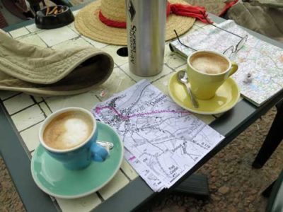 Walking in France: Coffees of arrival