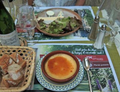 Walking in France: And crème caramel and cheese to finish