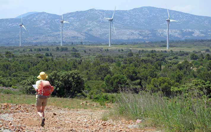 Walking in France: Wind turbines and the Corbières