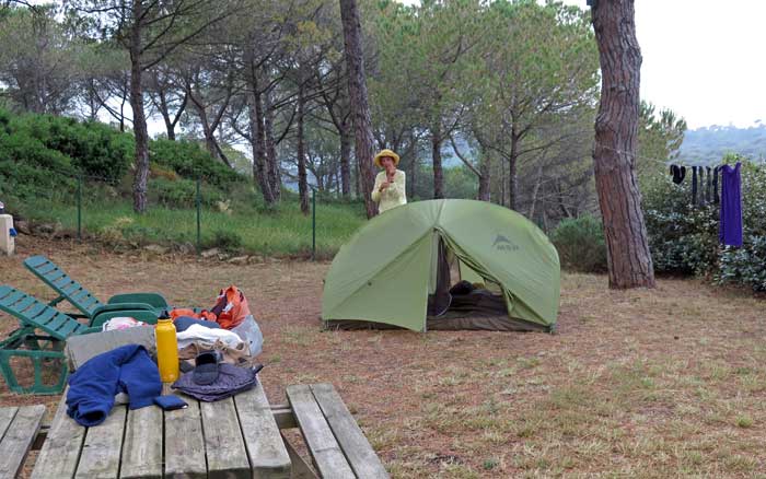 Walking in France: Morning in the Bizanet camping ground