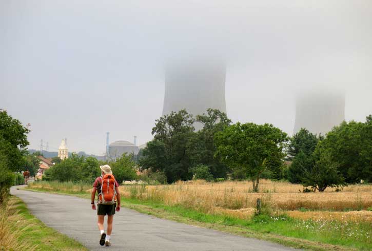 Walking in France: Approaching Civaux and its nuclear power station