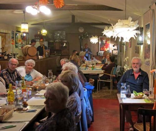 Walking in France: At our little table next to the touring club members