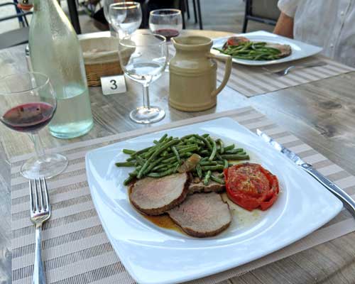 Walking in France: Then roast beef with vegetables for mains
