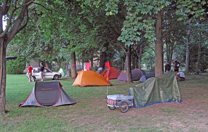 Walking in France: Walkers' and bike riders' section of the le Puy camping ground