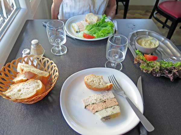 Walking in France: Starting dinner with a delicious home-made terrine