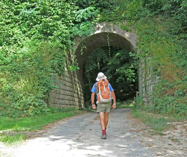 Walking in France: Under an abandoned railway line