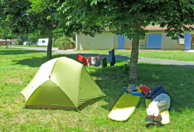 Walking in France: Not too hot, and not too cold, Langeac camping ground