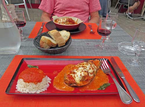 Walking in France: Followed by a lasagne and an aubergine calabraise