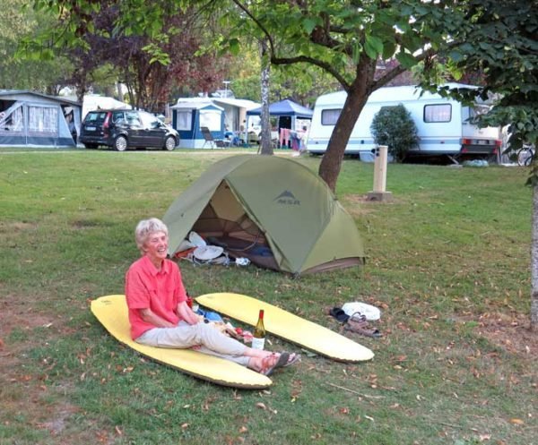 Walking in France: Relaxing after a satisfying meal