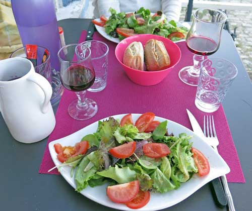 Walking in France: Salads to start our dinner