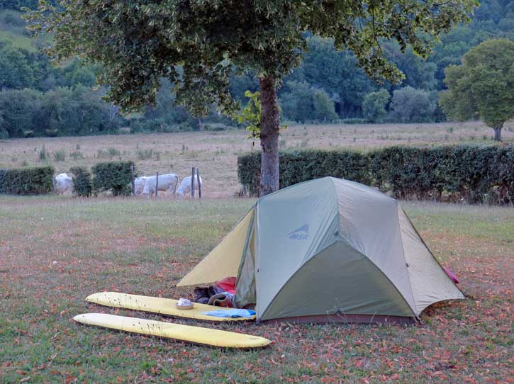 Walking in France: And so to bed at our new camping spot