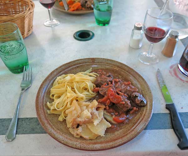 Walking in France: Followed by boeuf bourguignon for Keith