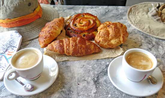 Walking in France: Our pastries, including another gougère
