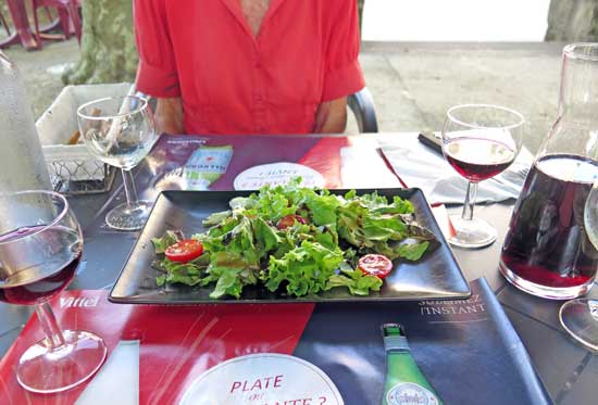 Walking in France: A shared salad to start